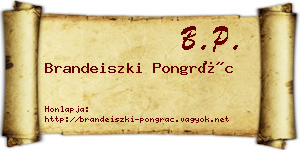 Brandeiszki Pongrác névjegykártya