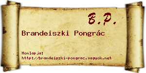 Brandeiszki Pongrác névjegykártya